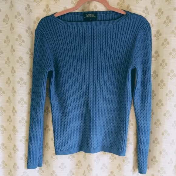 Lauren Ralph Lauren Sweaters - Lauren Ralph Lauren Blue Boat Neck Knit Sweater